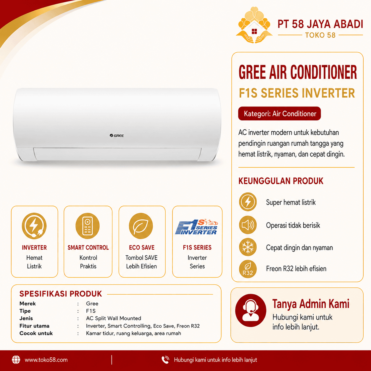 Foto GREE Air Conditioner F1S Series Inverter