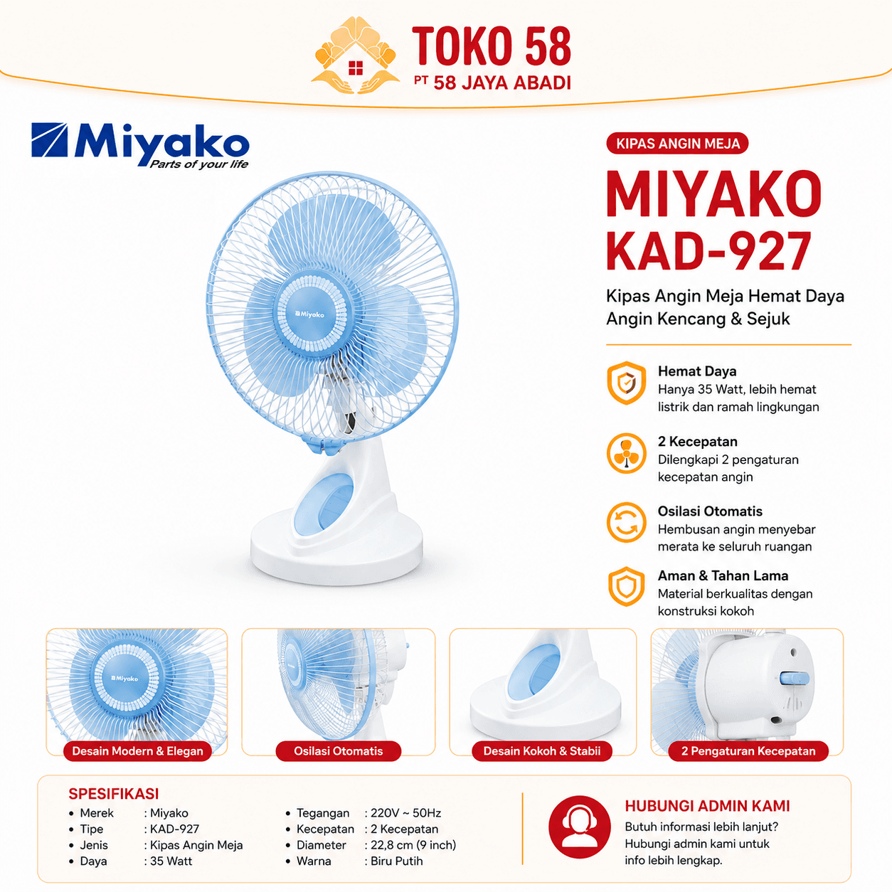 Foto Miyako Kipas Angin Meja KAD-927