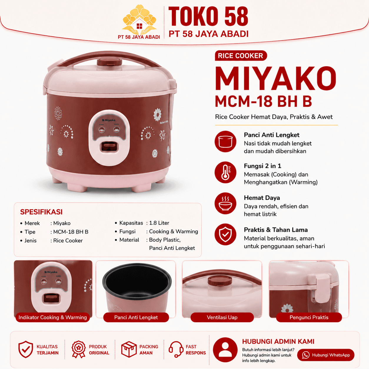 Foto Miyako Rice Cooker MCM-18 BH B