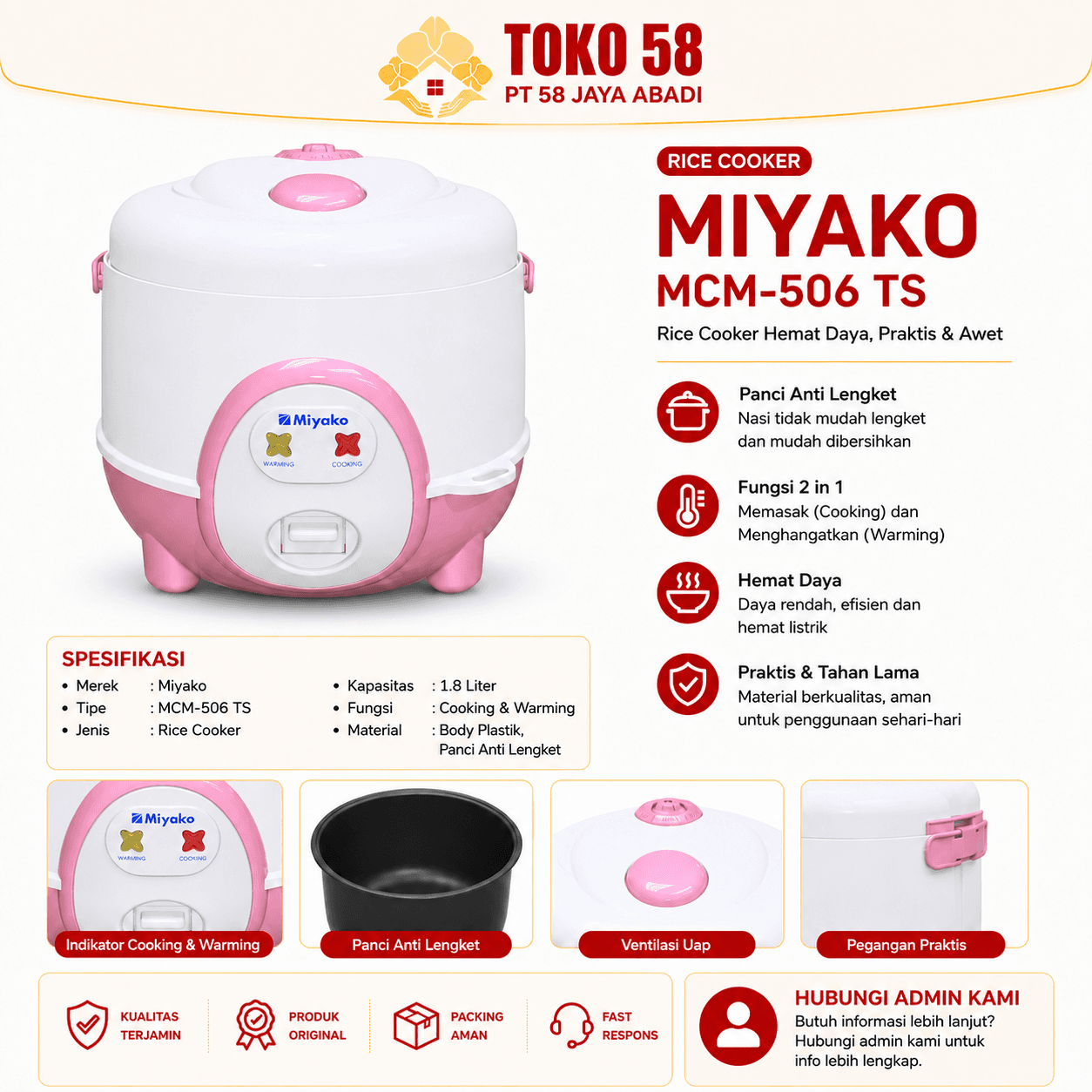 Foto Miyako Rice Cooker MCM-506 TS
