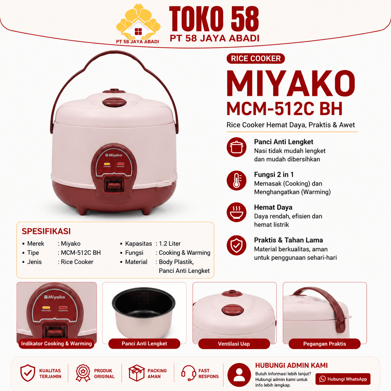 Foto Miyako Rice Cooker MCM-512C BH