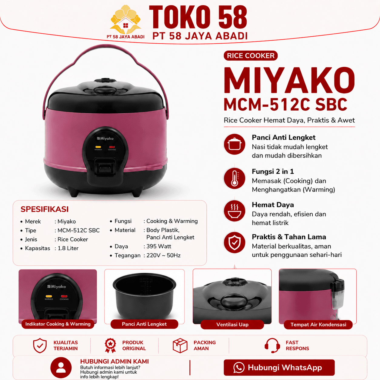 Foto Miyako Rice Cooker MCM-512C SBC