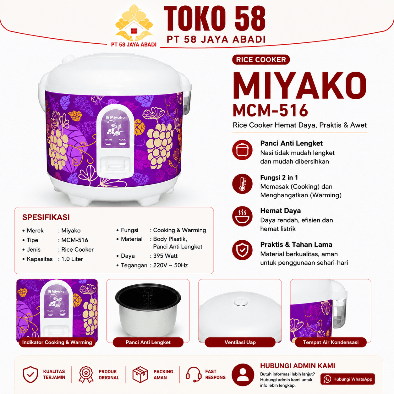 Foto Miyako Rice Cooker MCM-516