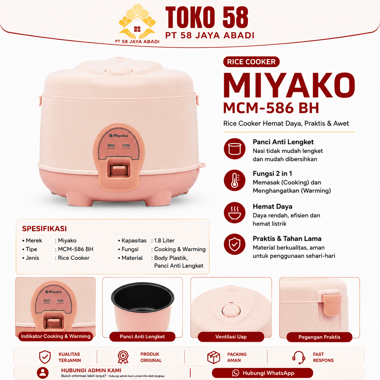 Foto Miyako Rice Cooker MCM-586 BH