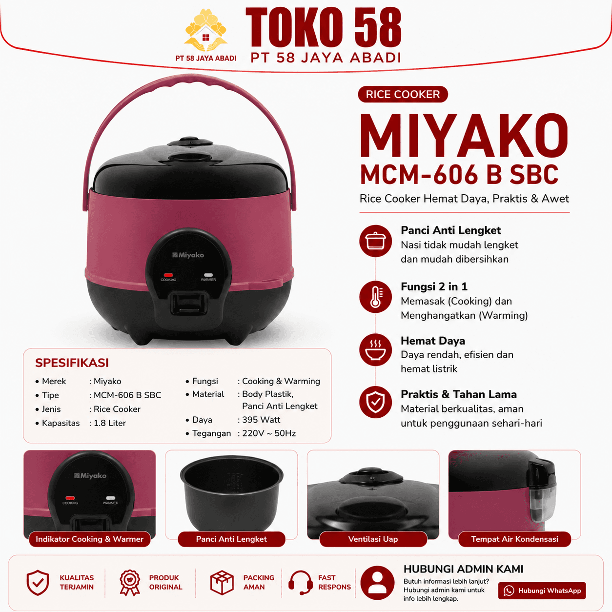 Foto Miyako Rice Cooker MCM-606 B SBC