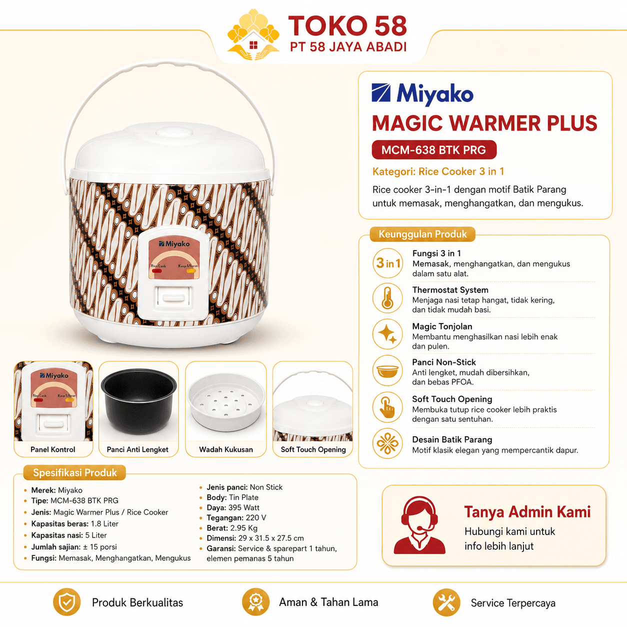 Foto Miyako Magic Warmer Plus MCM-638 BTK PRG