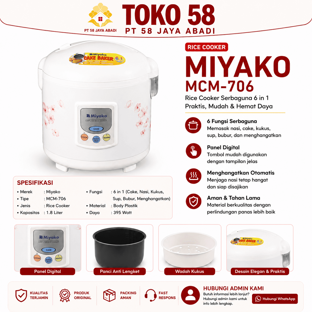 Foto Miyako Rice Cooker MCM-706