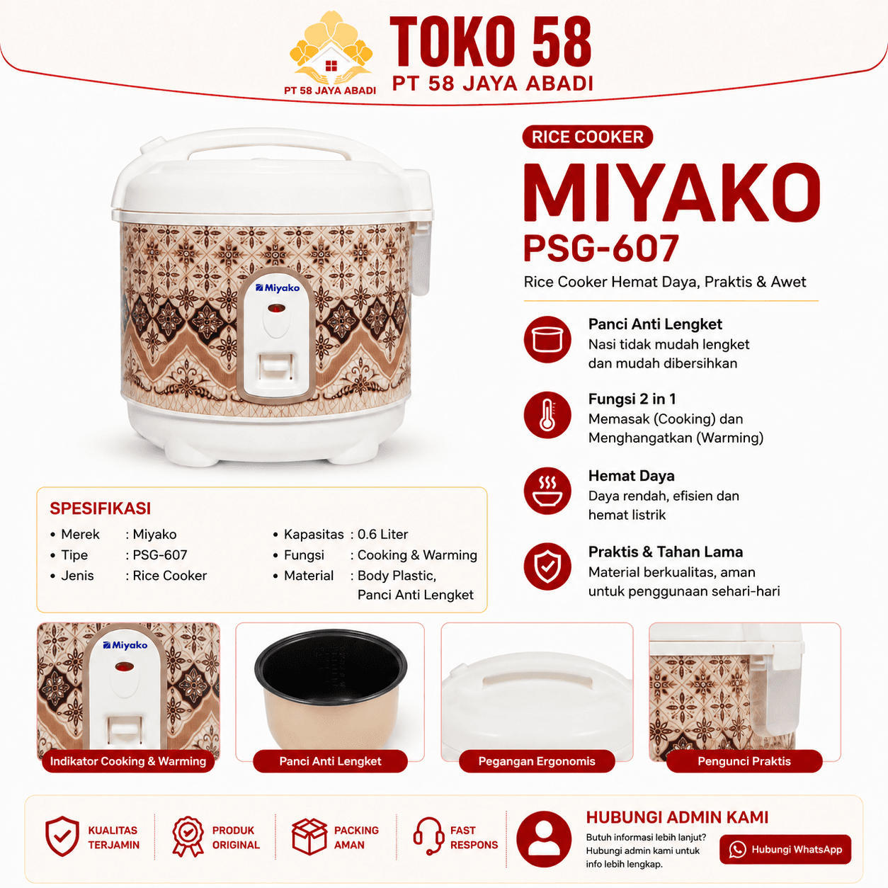 Foto Miyako Rice Cooker PSG-607