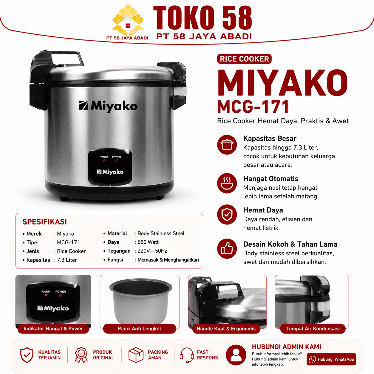 Foto Miyako Rice Cooker MCG-171