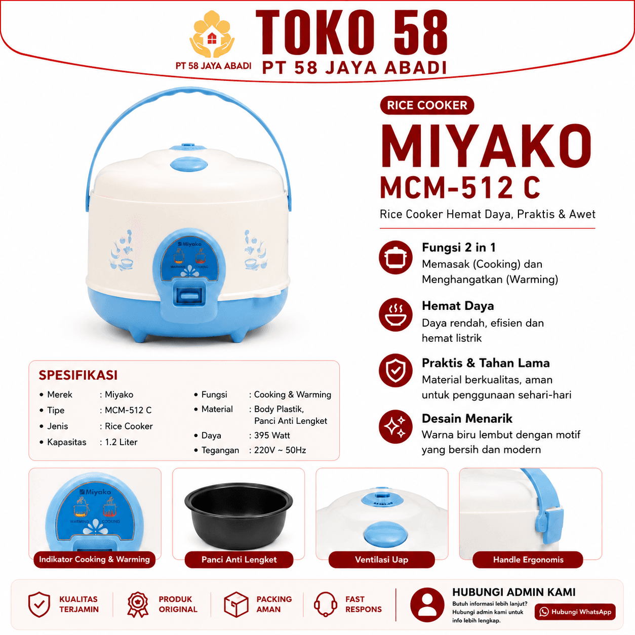 Foto Miyako Rice Cooker MCM-512 C