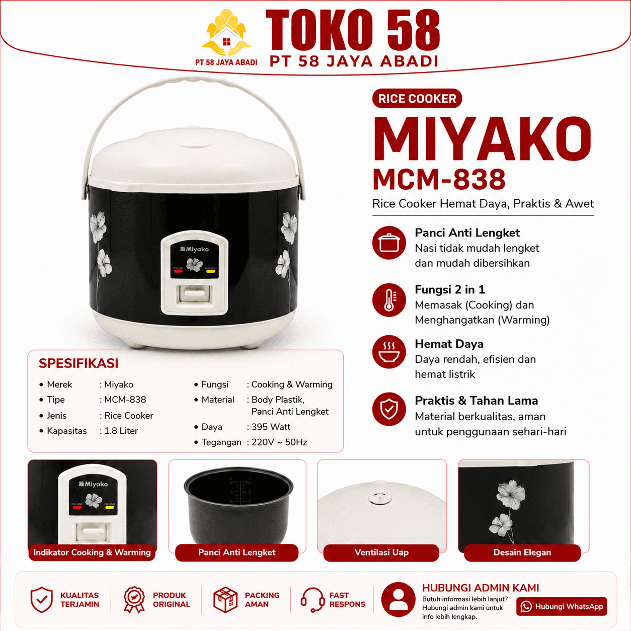 Foto Miyako Rice Cooker MCM-838